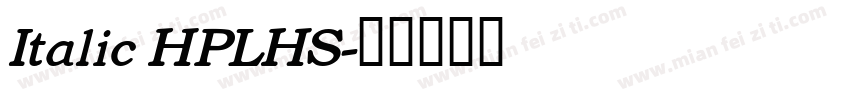 Italic HPLHS字体转换